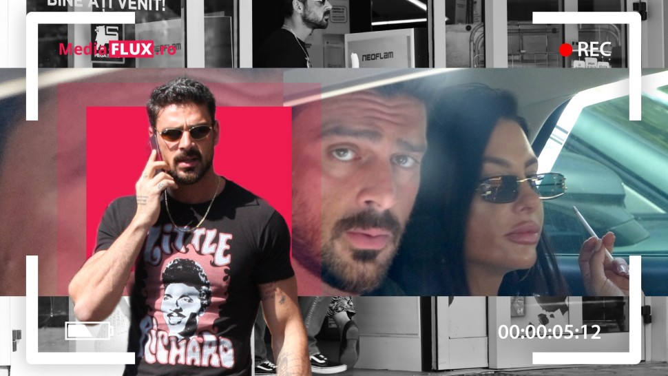 EXCLUSIV PAPARAZZI. Primele imagini cu Michele Morrone prin București. Iubita româncă a actorului italian a stat ascunsă în mașină GALERIE FOTO  VIDEO