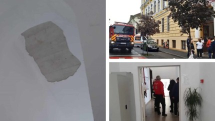 O bucată din tavanul școlii a căzut peste o profesoară din Arad