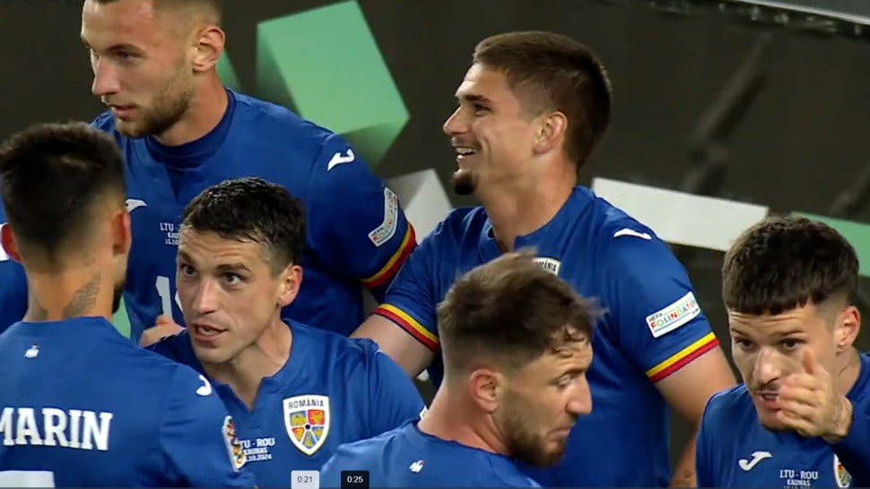 România termină pe primul loc grupa C2 din Liga Națiunilor după ce a învins Lituania cu 2 -1