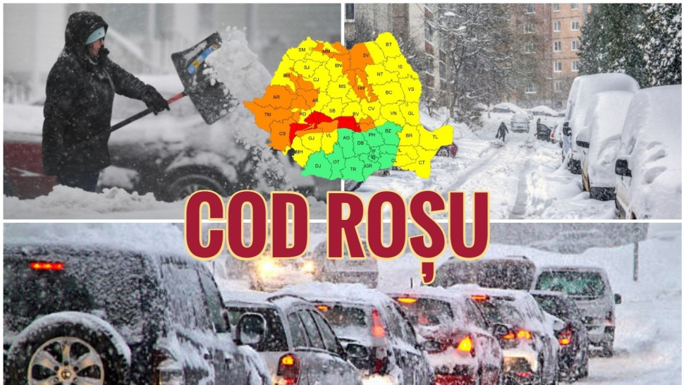 Ninsorile fac ravagii în România. Un nou Cod Roșu de viscol puternic și vânt puternic | VIDEO ȘI FOTO EXCLUSIV