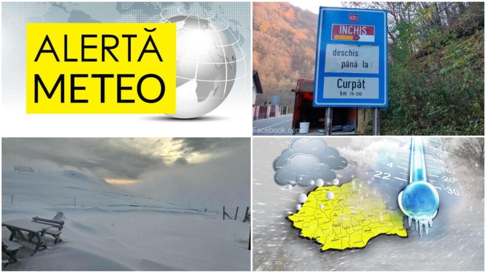 Vortexul polar a ajuns în România. Informare meteo ANM de ploi masive lapoviță și ninsoare până sâmbătă Cod galben de vânt puternic de miercuri | HARTĂ