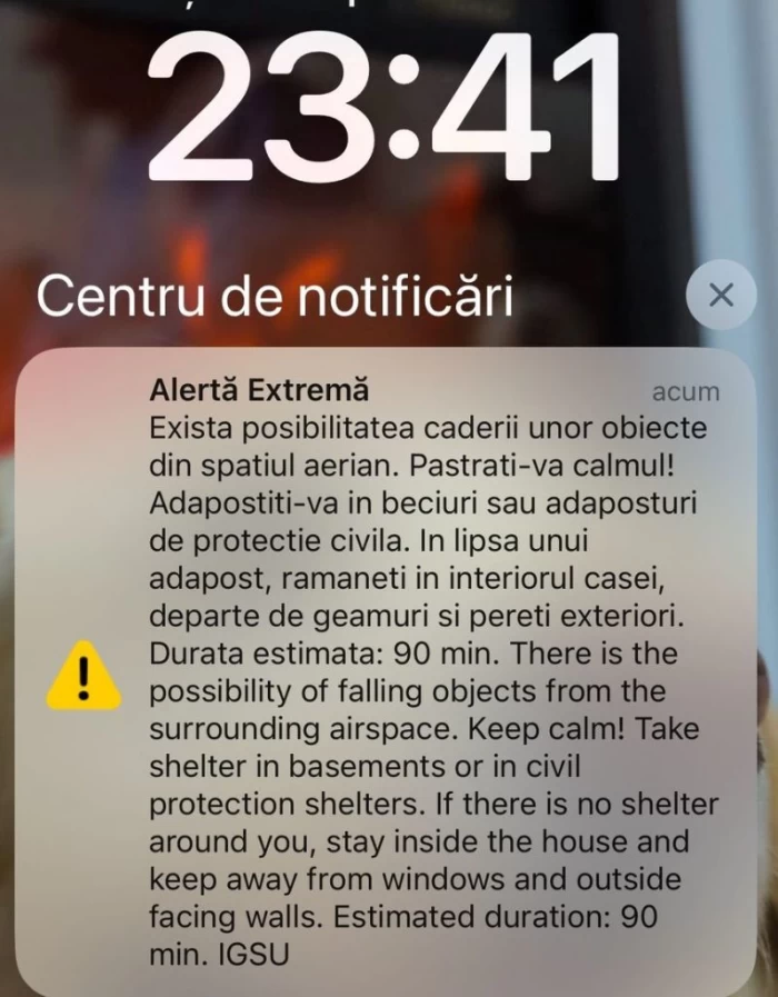 Mesaj Ro-ALERT în Tulcea