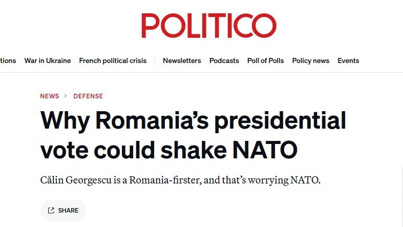 POLITICO De ce votul prezidenţial din România ar putea zgudui NATO