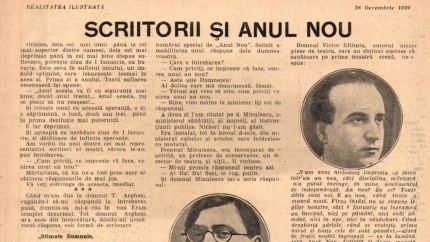 Cum descriau marii scriitori români Anul Nou. Răspunsurile au fost consemnate în Realitatea Ilustrată din 1929