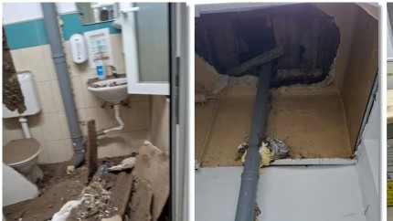A căzut tavanul într-o maternitate din Timișoara. Opt bebeluși au fost transferați de urgență