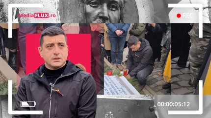 FOTO  VIDEO. George Simion îl semiplânge pe Mihai Eminescu la cimitir. Președintele AUR afectat la slujba organizată la mormântul poetului