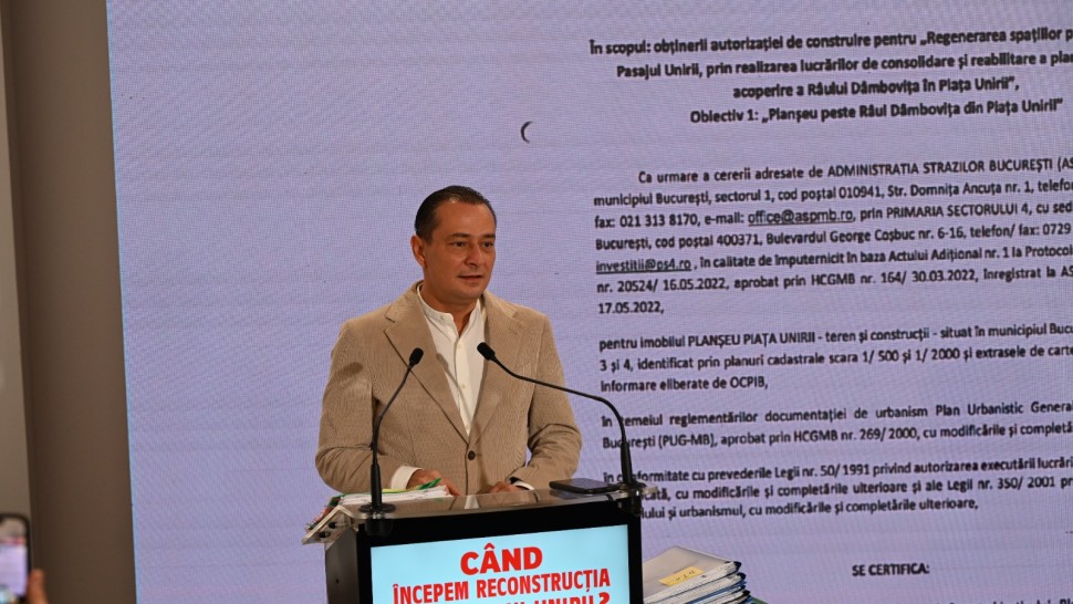 Primăria S4 îi solicită lui Nicușor Dan urgentarea autorizării lucrărilor de refacere a Planșeului Unirii Suntem pregătiți să aducem la nevoie castorii din Cehia