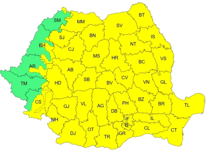 Cod galben de ger în România