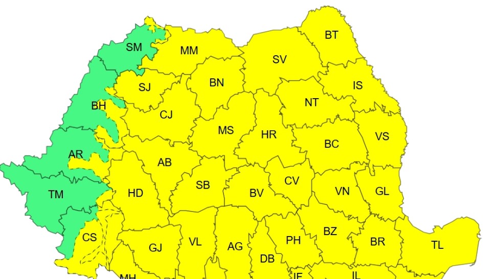 Cod galben de ger între 19 și 24 februarie în aproape toată România. Temperaturile scad la -18 grade anunță ANM