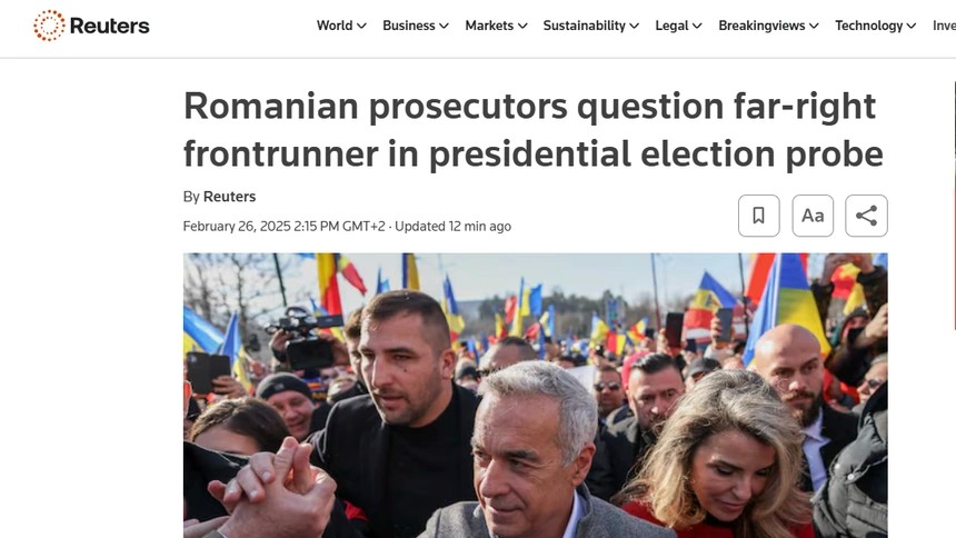 Primele reacții din presa internațională privind audierea lui Călin Georgescu în contextul anchetei privind anularea alegerilor prezidențiale
