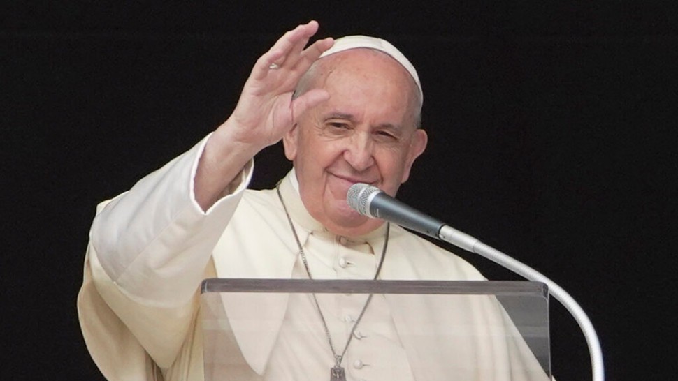 Papa Francisc o scurtă apariție în Duminica Floriilor. Duminica Floriilor fericită Săptămână Mare binecuvântată