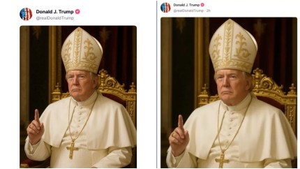 Donald Trump a publicat un portret al său îmbrăcat ca Papa pe contul oficial al Casei Albe