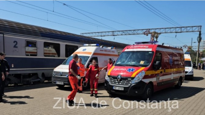 Două trenuri s-au ciocnit în Gara Constanța. Sunt mulți răniți. Planul roșu a fost activat