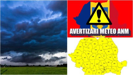 Alertă meteo ANM cod galben în toată România Intensificări ale vântului și instabilitate atmosferică temporar accentuată zăpezi la munte HARTĂ
