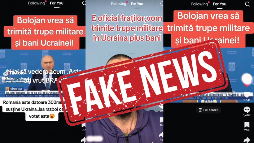 Avertizare MApN Pe TikTok se amplifică o dezinformare referitoare la așa-zise dovezi privind decizia României de a trimite trupe în Ucraina