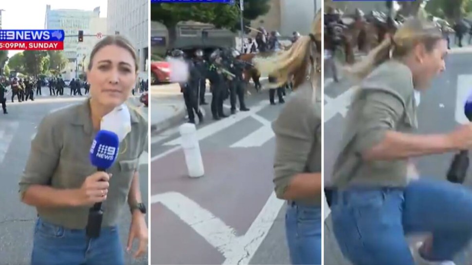 Jurnalistă rănită la protestele din Los Angeles în timp ce era în direct. Un glonț tras de poliție a lovit-o în picior VIDEO