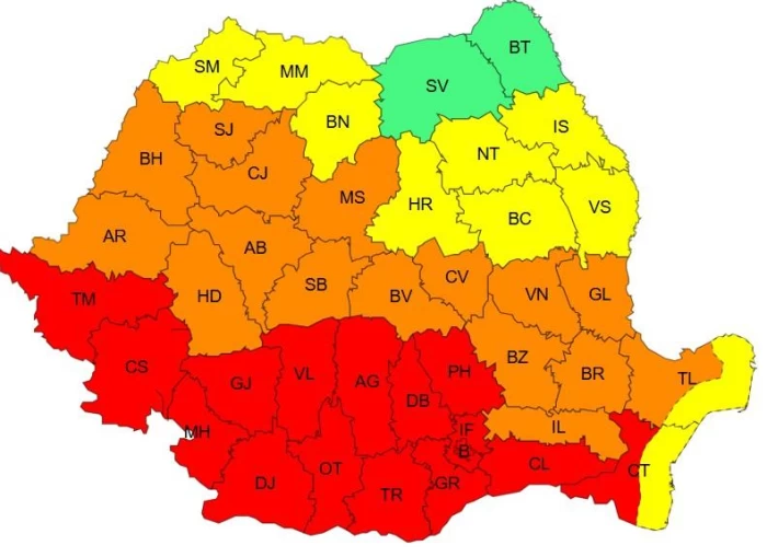 Alertă meteo de vreme severă Foto: meteoromânia.ro
