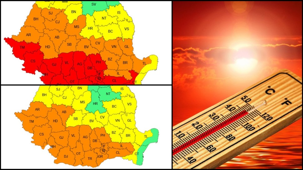 Cod roșu de caniculă în jumătate de țară începând de sâmbătă UPDATE Cod galben de vijelii. Alertă meteo ANM prelungită de căldură intensă în toată țara | HARTĂ