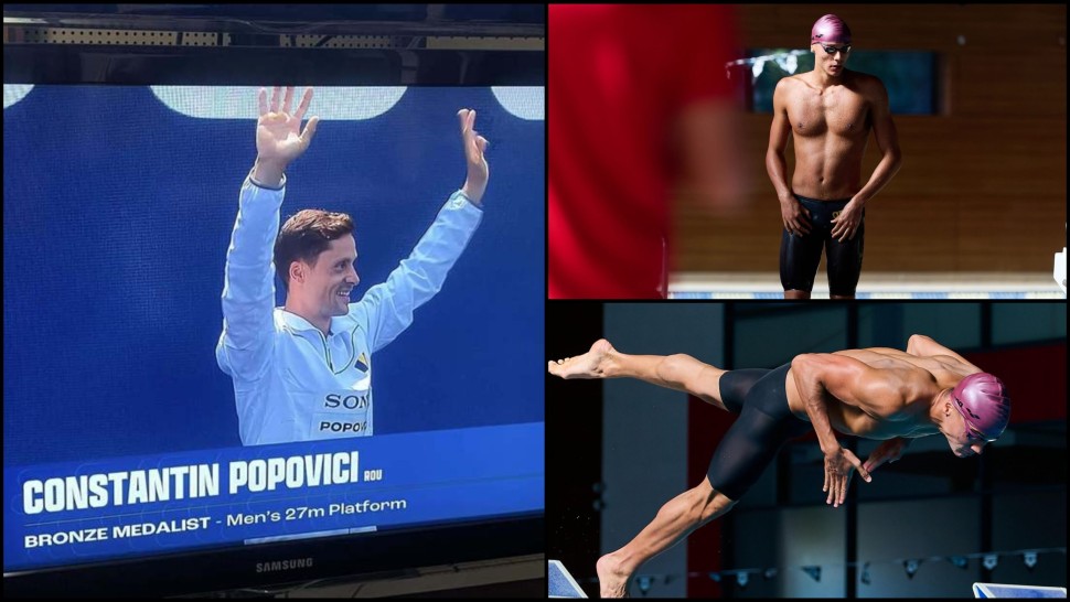 România la CM de Natație 2025. David Popovici debutează luni la 200 metri liber. Constantin Popovici bronz la sărituri în apă de la mare înălțime