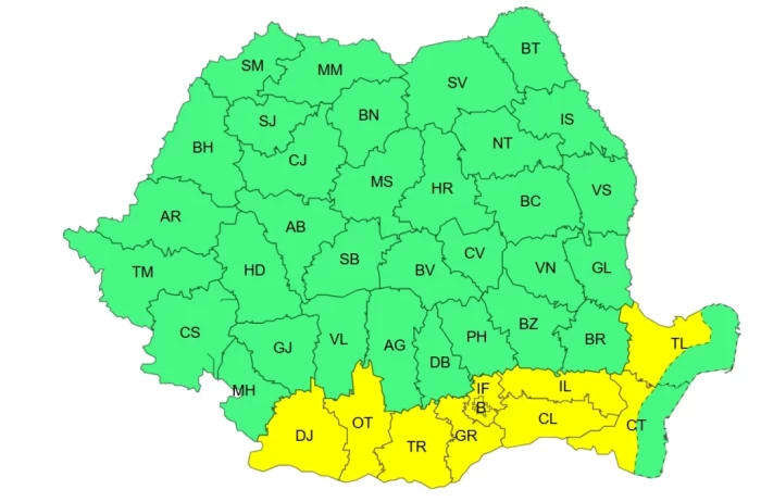 Cod galben de caniculă miercuri, 16 iulie sursa foto: ANM