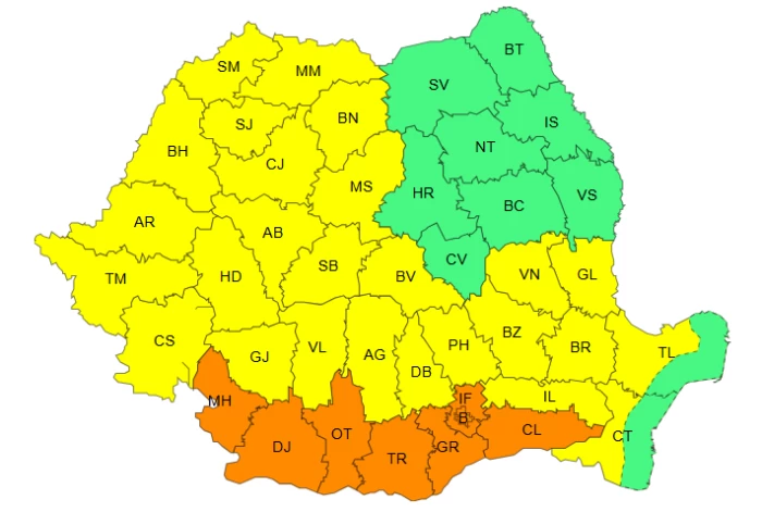 Alertă meteo ANM cod portocaliu și galben de caniculă! Nu scăpăm nici de instabilitate atmosferică | HARTĂ