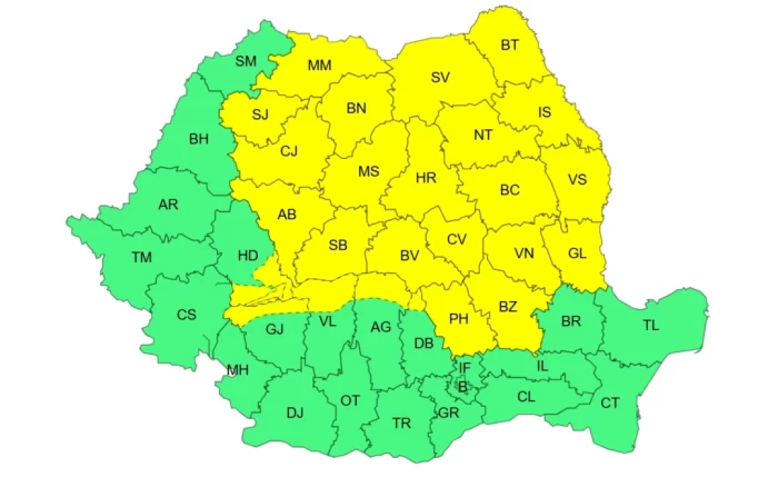 Cod galben de instablitate atmosferică sursa foto: ANM