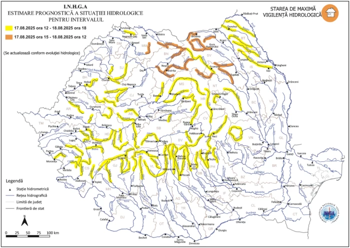 Cod portocaliu și galben de inundații