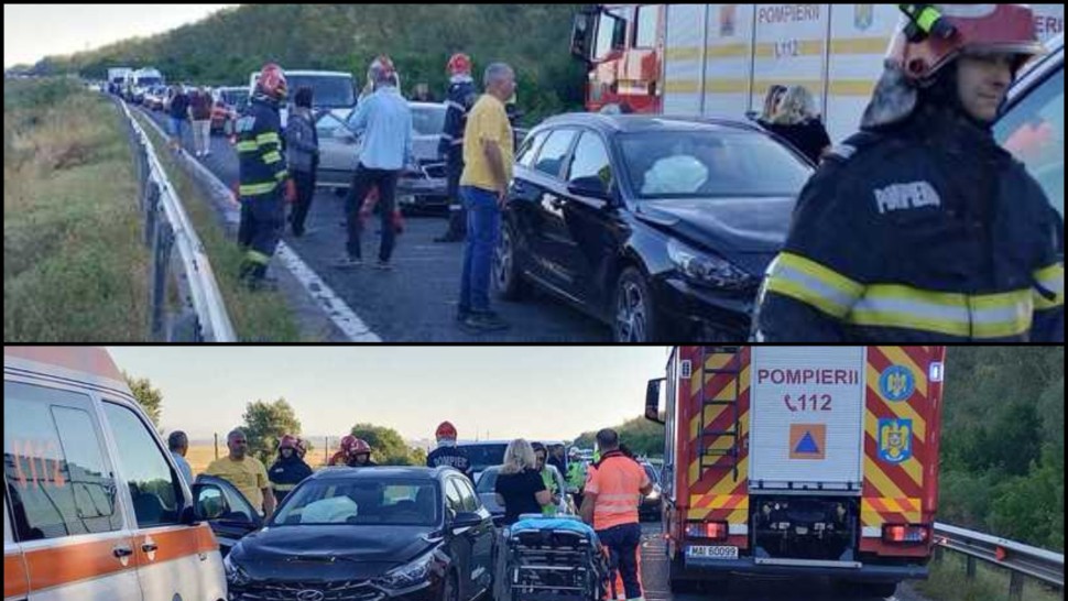 Carambol cu 6 mașini între Galați și Brăila Traficul este oprit complet anunță Infotrafic FOTO