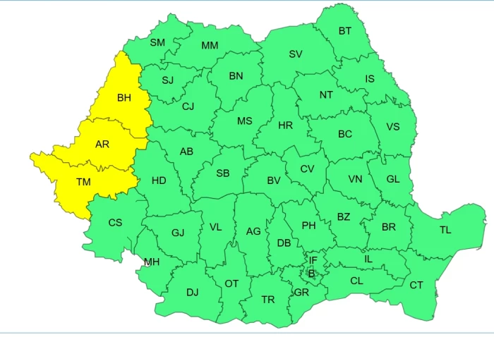 Cod galben de caniculă în Banat