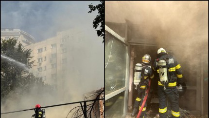 Incendiu puternic în zona centrală a Bucureștiului Un fost restaurant mistuit și anul trecut de flăcări a luat iar foc FOTO și VIDEO