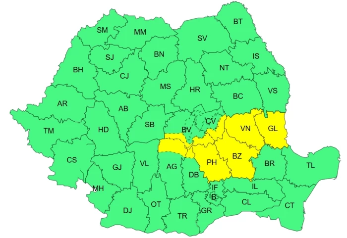 Cod galben meteo ANM