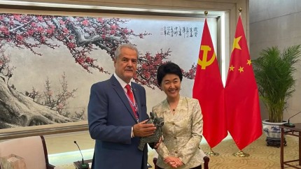 Adrian Năstase alături de Xi Jinping Vladimir Putin și Kim Jong Un la parada militară de la Beijing