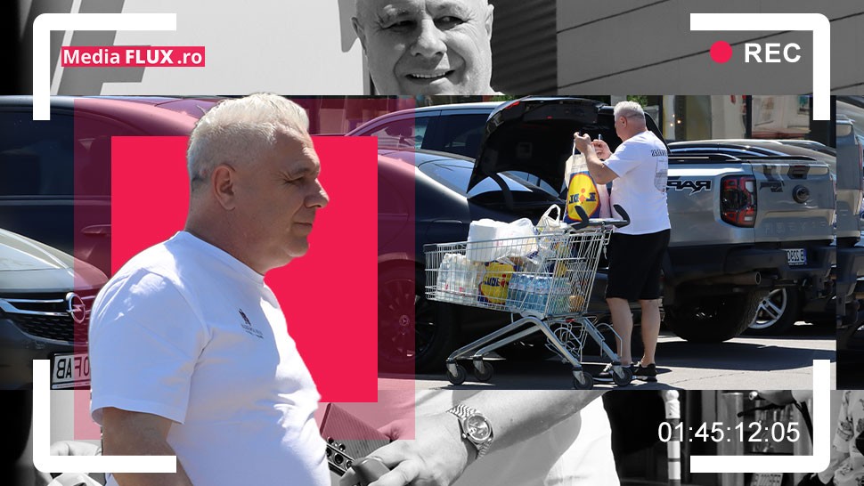EXCLUSIV PAPARAZZI Șumudică conduce coșul la Lidl în tricou pantaloni scurți cu Rolex la mână. Prea cald pentru gecile de firmă FOTO și VIDEO