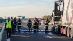 Autostrada A0 blocată după ce un TIR a luat foc la Km 81 FOTO și VIDEO EXCLUSIV