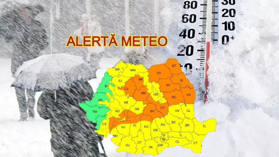 Cod portocaliu de viscol și ninsori în România. ANM a actualizat harta zonelor afectate până luni de vremea severă UPDATE Concluziile sedinței de urgență la Ministerul Mediului