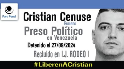 Venezuela a eliberat mai mulți cetățeni străini inclusiv pe Cristian Cenușe deținut politic din România aflat în închisoare din 2024. UPDATE MAE salută eliberarea