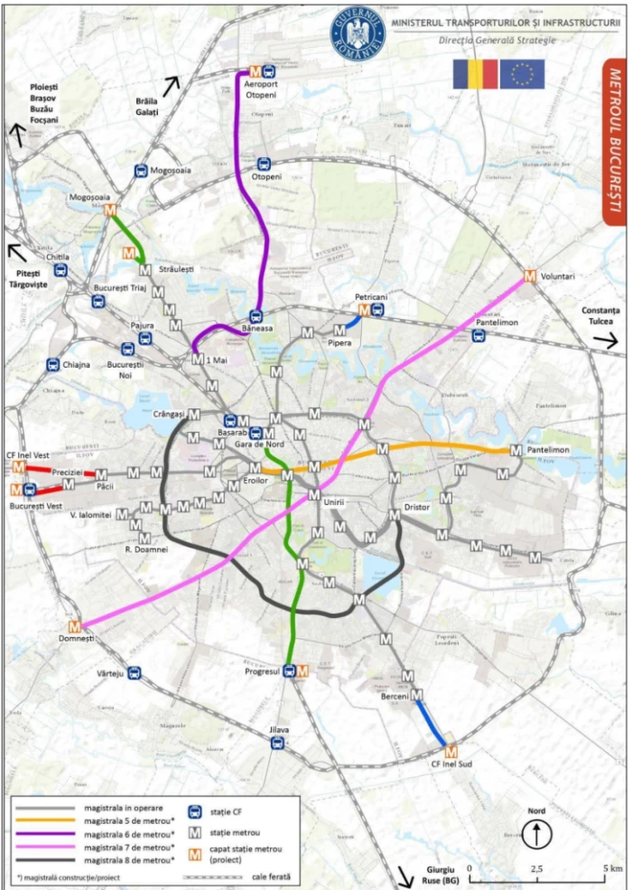 Noul plan al metroului din București sursă foto: Metrorex