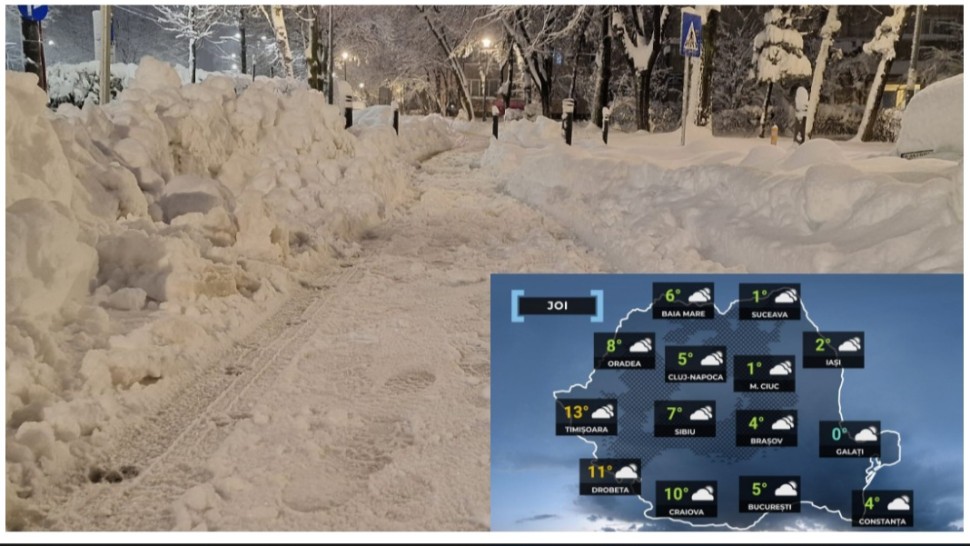 Prognoza meteo 19 februarie. Ninsori viscolite și polei în mare parte a țării