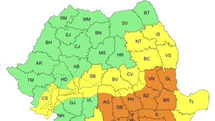 Cod portocaliu de iarnă în București și în mai multe zone din țară Ninsoare abundentă cu strat de 50 cm de zăpadă vânt și viscol | HARTĂ