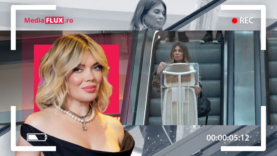 Gina Pistol gospodină în acțiune Soția lui Smiley a luat pe sus o masă de călcat FOTO și VIDEO