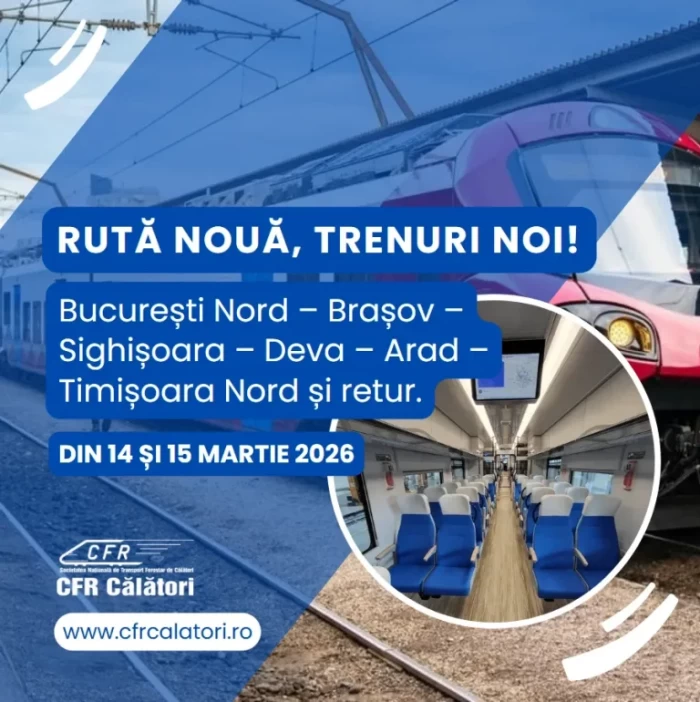 CFR introduce o nouă rută din weekend care taie aproape toată țara. Turiștii au un nou itinerariu de încercat