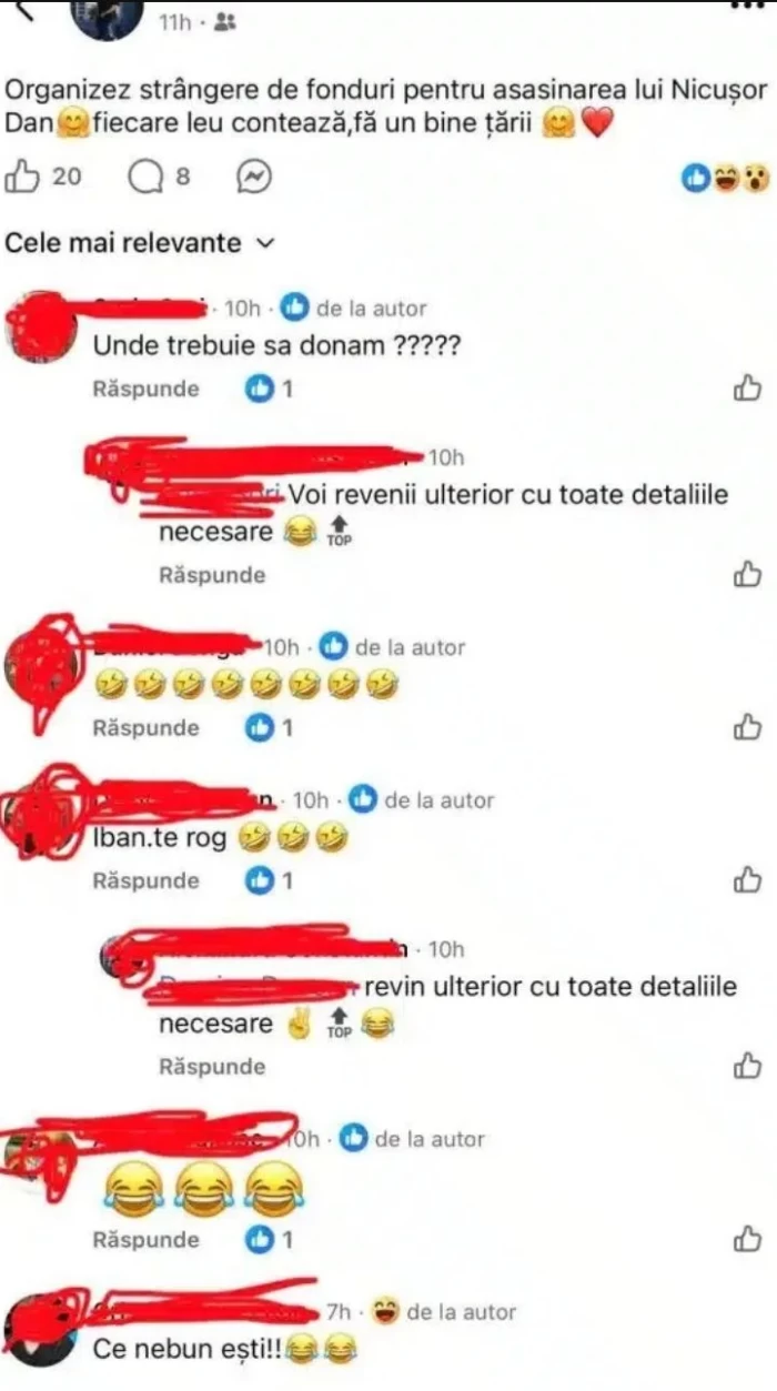 Anunțul din online în care tânărul vorbește despre strângerea de fonduri pentru asasinarea lui Nicușor Dan