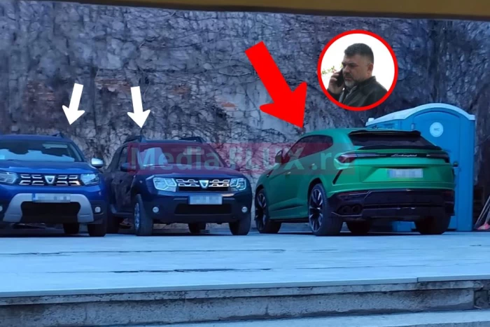 Mașina, parcată alături de Daciile ITM București sursă foto: Paparazzi Mediaflux