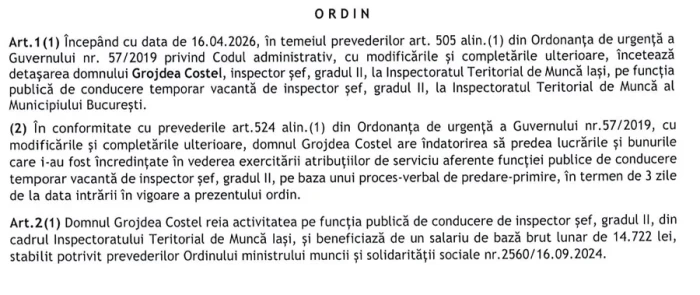 Costel Grojdea se întoarce la Iași