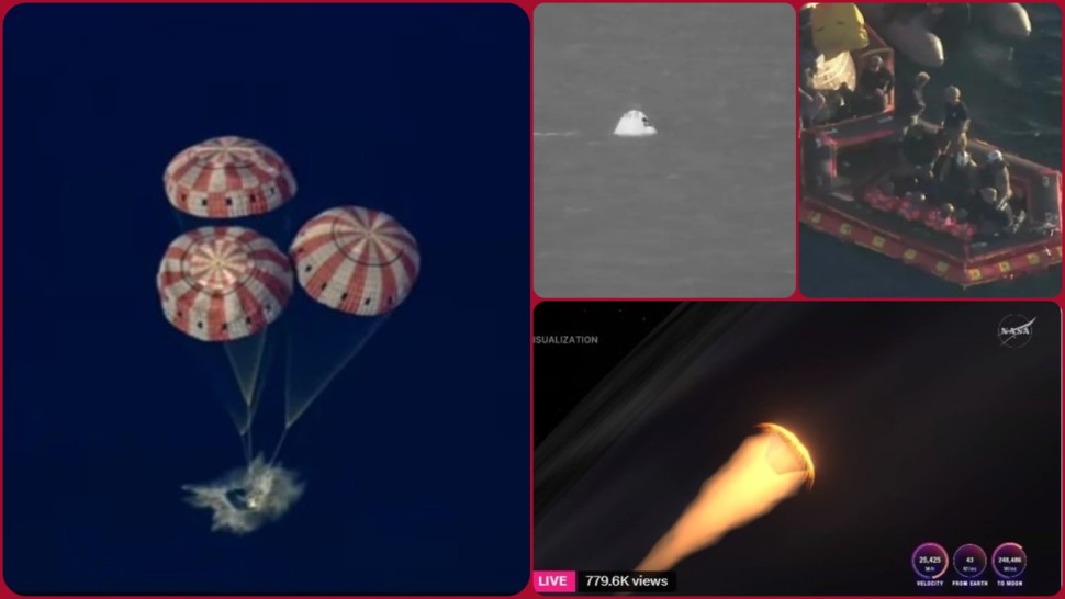 Capsula Orion a misiunii Artemis II amerizare în Oceanul Pacific Călătorie istorică cu succes până la Lună şi înapoi FOTO și VIDEO