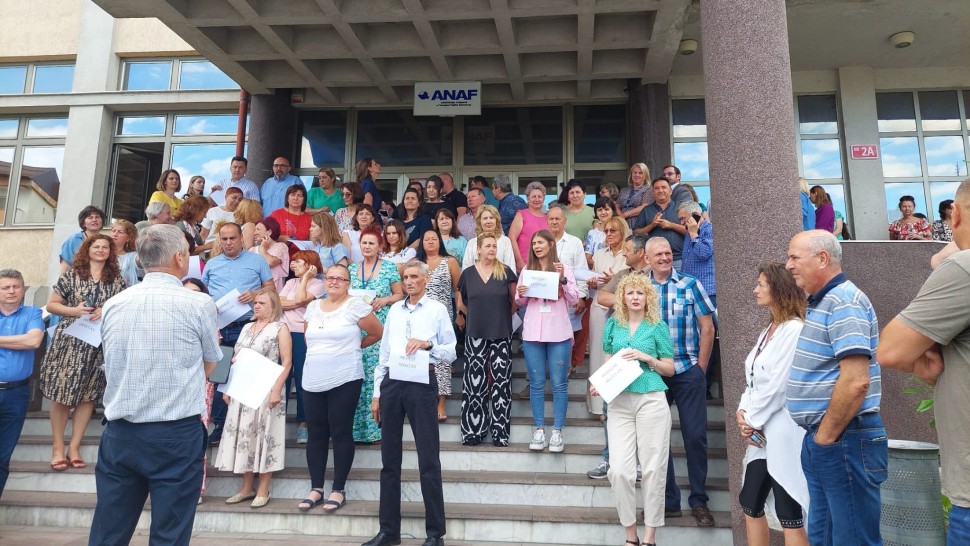 Protest al angajaților din Finanțe. Oamenii cer o grilă salarială separată în noua lege a salarizării