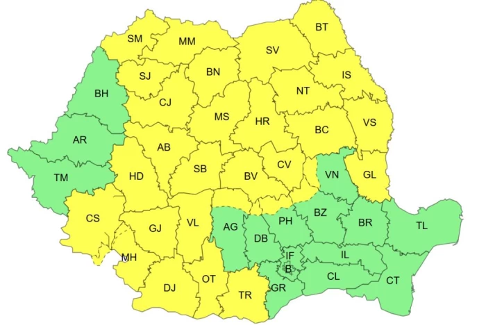 Cod galben de vânt sâmbătă