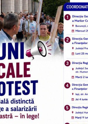 De luni campanie națională de acțiuni de protest. Sindicaliștii de la Finanțe ies în stradă