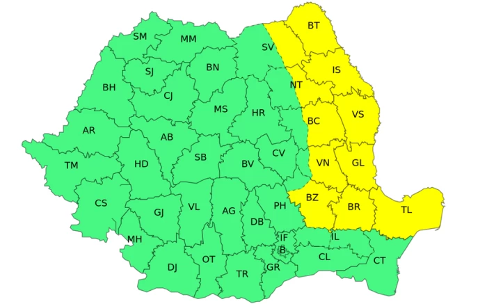 Cod galben ANM în România