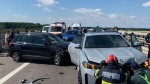 Trafic îngreunat pe drumul de la munte spre București. Carambol cu șase mașini pe Autostrada A3